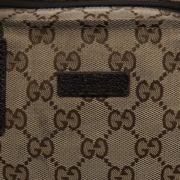 GUCCI GG Canvas Web Sherry Line Hand Bag Beige Red Green 131228 Auth 134493 - Picture 12 of 16